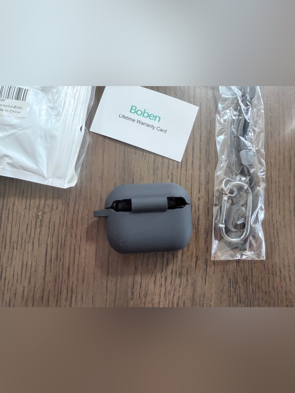 Silicone Protective Case for 2nd Generation AirPods - Black with Keychain